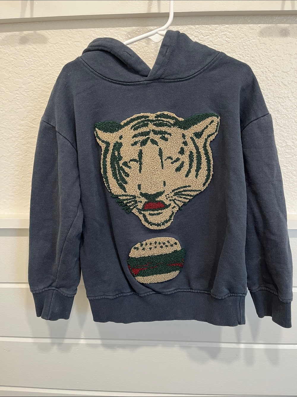 Soft Gallery Navy Hoodie with Cream Tiger Patch
